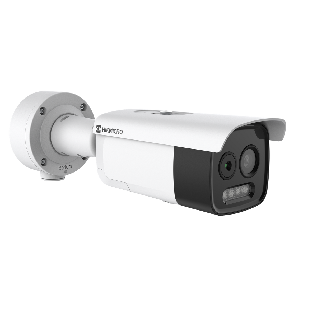 Hikvision thermal camera HM-TD2628-7/G1/T3A by Galaxy Security showing thermal imaging sensors and lens features.