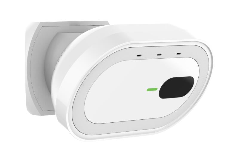 Hikvision thermal camera HM-TD1018-1/QR by Galaxy Security showing the device with thermal imaging sensors and sleek design