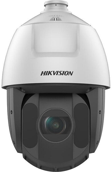 Hikvision 4MP Dome IP Camera DS-2DE5425IW-AE T5 with wide lens and infrared night vision, mounted for indoor surveillance.