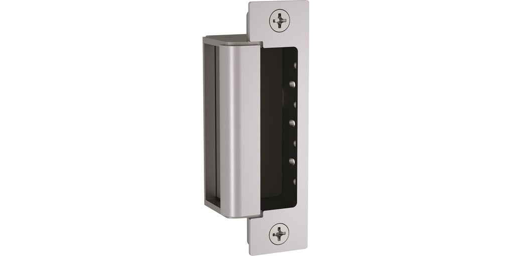 HES 1600 Electric Strike for access control, shown from the right side, installed on a door frame.