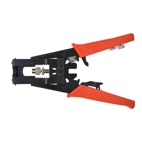 Crimp tool for compression by My Store, showing metal jaws and handles for secure electrical connections.