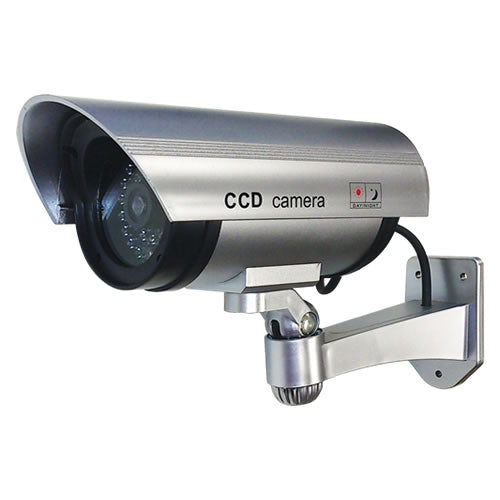 My Store dummy indoor/outdoor security bullet camera with red flashing LED light, realistic surveillance device for security display
