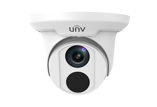 Uniview 4K/8MP IR fixed IP dome camera with infrared LEDs for clear security surveillance in low light conditions