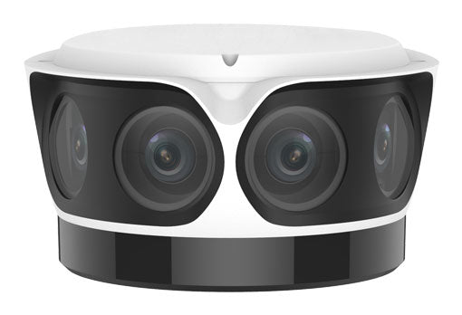 4K Starlight OmniView Network Camera capturing detailed wide-angle surveillance footage in a professional security setup