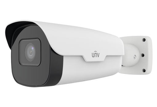 Uniview IPC268EA-DZK 8MP LightHunter deep learning bullet network camera with weather-resistant housing and lens.