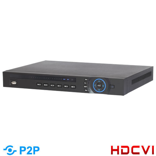 Galaxy 16-channel HDCVI 1.3MP standalone DVR with H.264 video compression, black front panel, and multiple connection ports.