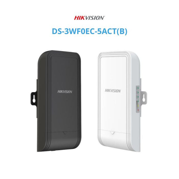 Hikvision Wireless Bridge DS-3WF0EC-5ACT(B) connected to security network, compact design for reliable wireless data transfer