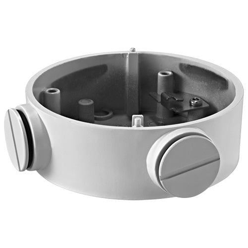 Metal junction box base for Hik type bullet camera, durable mounting accessory for security camera installation.