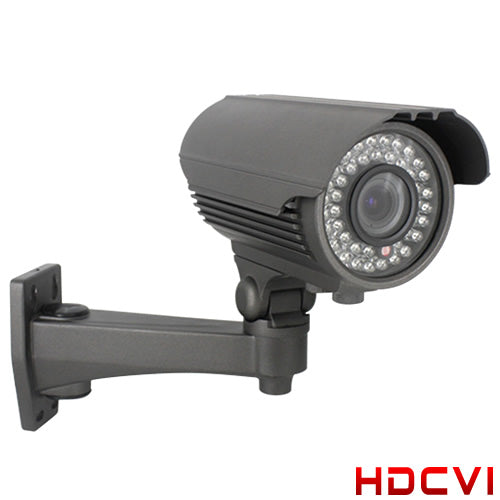 Galaxy 1080P HD-CVI IR outdoor bullet camera with varifocal lens, weatherproof security camera for surveillance.
