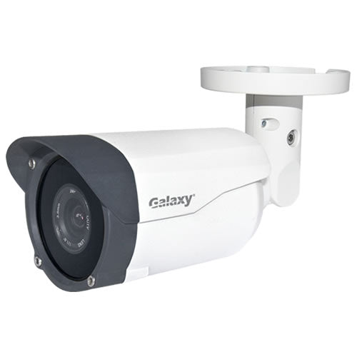 Galaxy 2.1MP Starlight HD-TVI Bullet Camera with 5.5mm lens, black outdoor security camera showing lens and weatherproof housing.