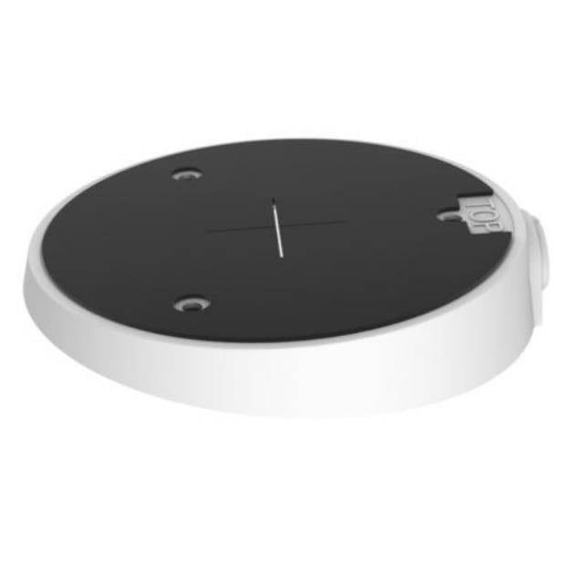 4-inch fixed dome indoor security camera mounted on an incline, with sleek design and clear lens for home surveillance.