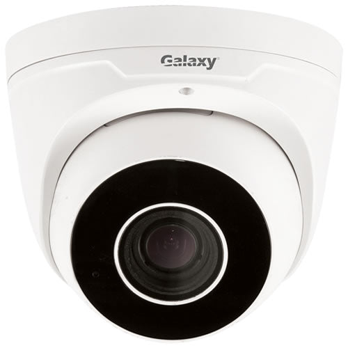 Galaxy Pro 4MP Motorized VF IR Turret Camera with 2.8~12mm lens, featuring infrared night vision and adjustable zoom.