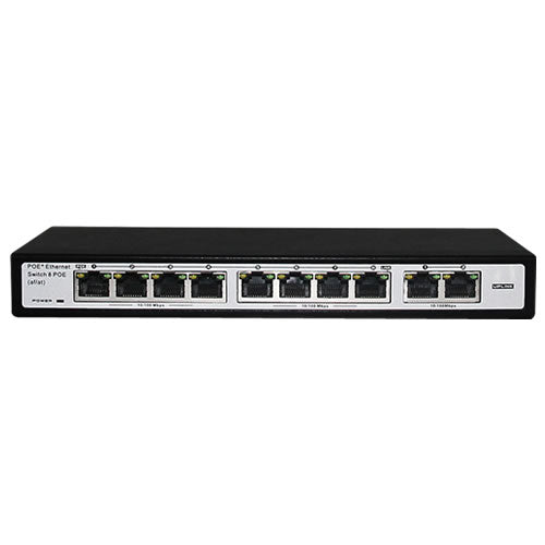 8-port 10/100Mbps PoE switch with 2 uplink ports, IEEE 802.3af/at compatible, by My Store.