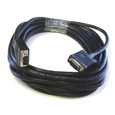 Heavy duty 50ft VGA to VGA cable with durable connectors, ideal for high-quality video connections.
