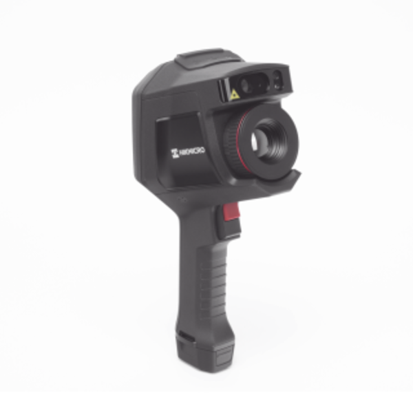Hikvision 8MP thermal camera HM-TP76-25SVF/W-G60 with black exterior, mounted for thermal imaging and security surveillance.