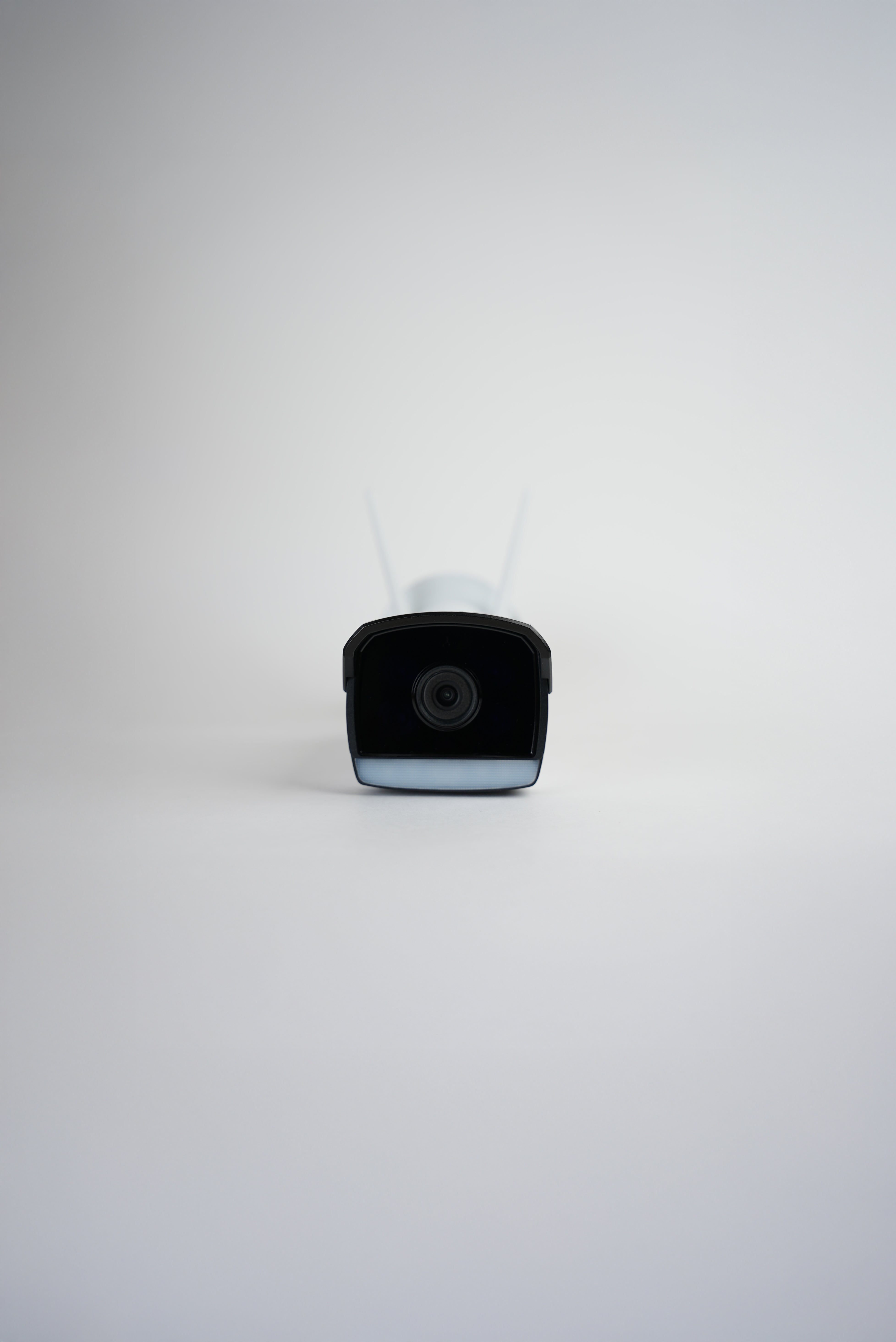 Front view of Galaxy Security RADCam security camera with black housing and mounting bracket.