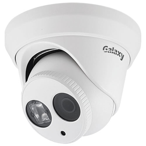My Store Galaxy Platinum 2MP IR outdoor HD-TVI turret camera with night vision and weatherproof design, mounted outdoors.