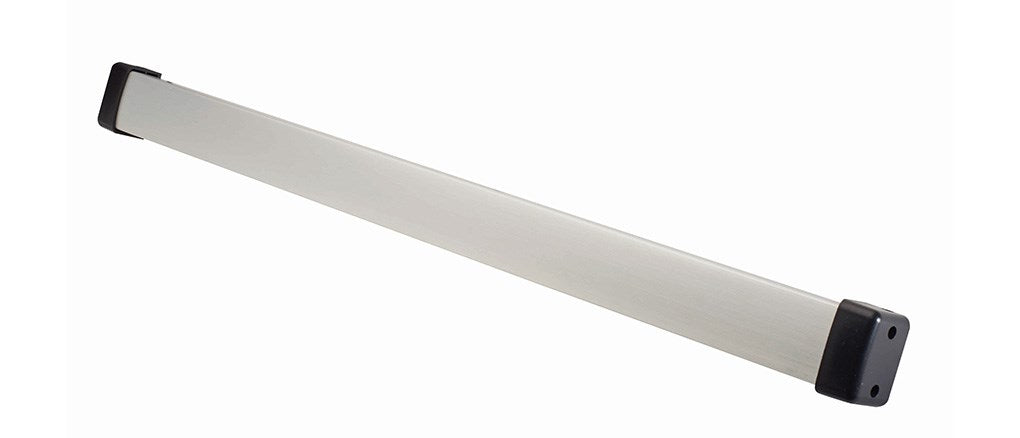 Exit push bar REB-1 by My Store installed on a door, featuring a sturdy metal design for emergency exit security.