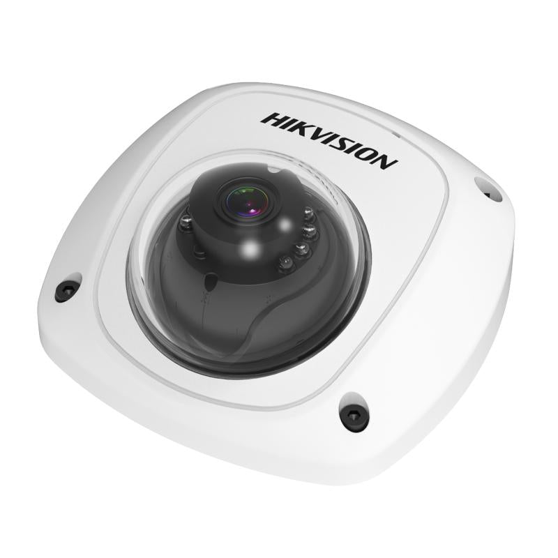 Hikvision 2MP vehicle analog camera AE-VC211T-IRS with 3.6mm lens, mounted for outdoor vehicle surveillance.