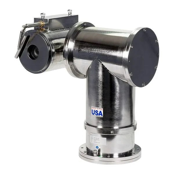 Explosion-proof stainless steel HD pan/tilt/zoom security camera with robust housing and advanced imaging technology.