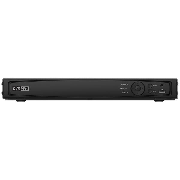 Galaxy Platinum 16-channel 4MP DVR with one SATA port, featuring multiple video inputs and a sleek black design.