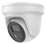 Galaxy Security 8MP IP turret camera with strobe, siren, 2-way audio, 2.8mm lens, white color, indoor security surveillance camera