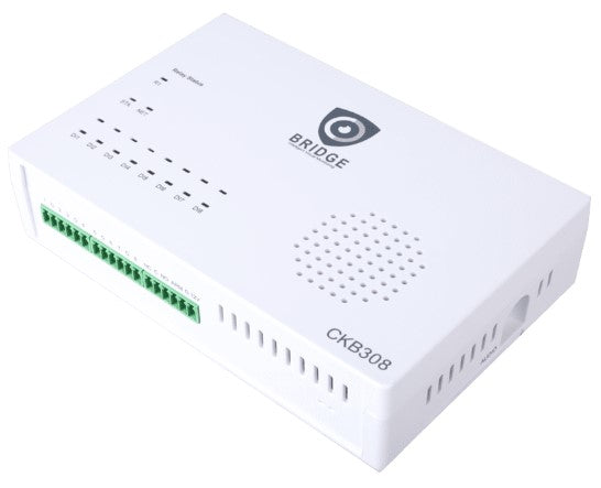 Uniview CKB-308 8-channel POE security bridge panel with multiple ports for video surveillance connections.