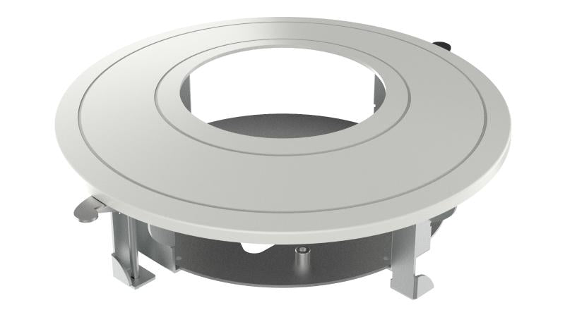 In-ceiling mount bracket for security cameras, durable metal construction, suitable for discreet ceiling installation.