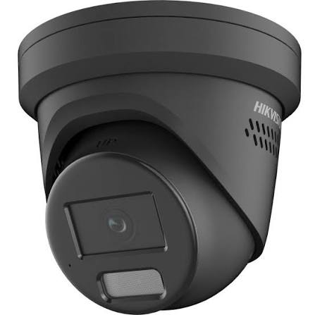Hikvision 4MP turret IP camera DS-2CD2347G2-LSU/SL with 2.8mm lens in black, designed for security surveillance.