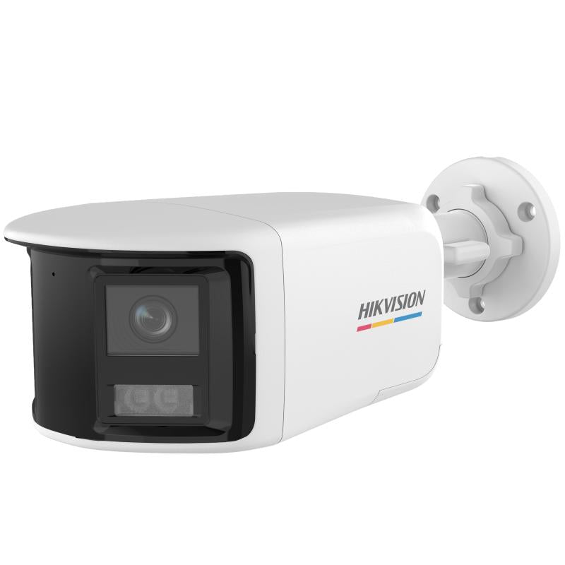 Hikvision 5MP Turbo HD analog camera DS-2CE12KF3TP-DLS with 180° wide-angle lens, mounted for surveillance.