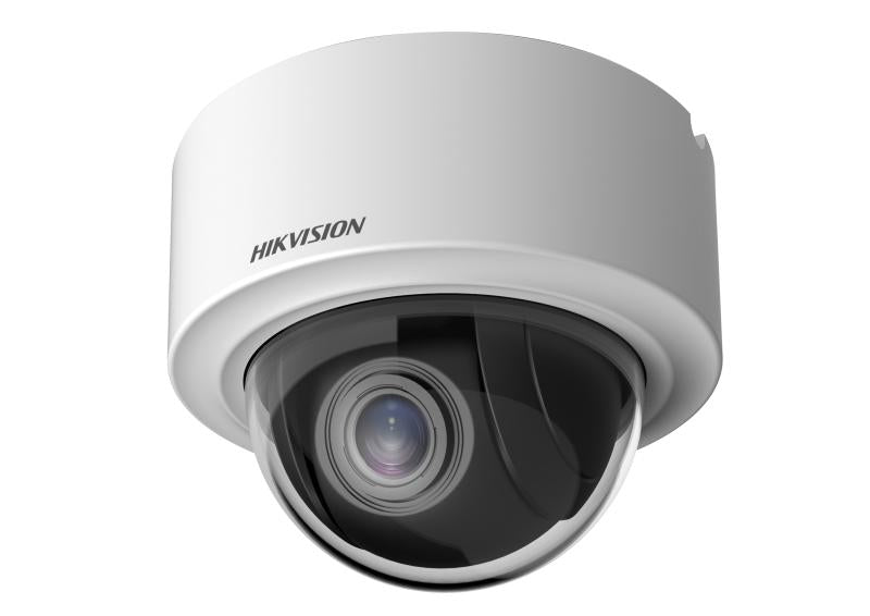 Hikvision 4MP PTZ IP Camera DS-2DE3404W-DE T5 with adjustable lens and pan-tilt-zoom features for surveillance security.