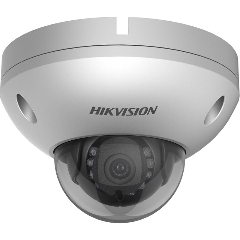 Hikvision 4MP Dome IP Camera DS-2XC6142FWD-IS with 2.8mm lens, mounted on ceiling for security surveillance.