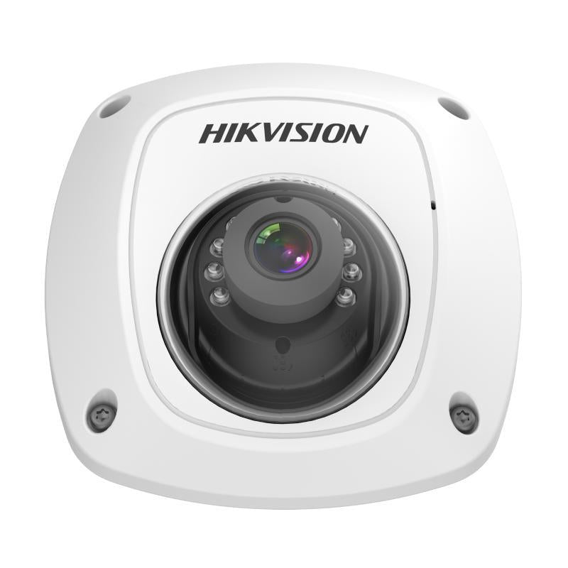 Hikvision 2MP vehicle IP camera DS-2XM6122G1-IDM with 2.8mm lens, mounted on a vehicle for security surveillance.