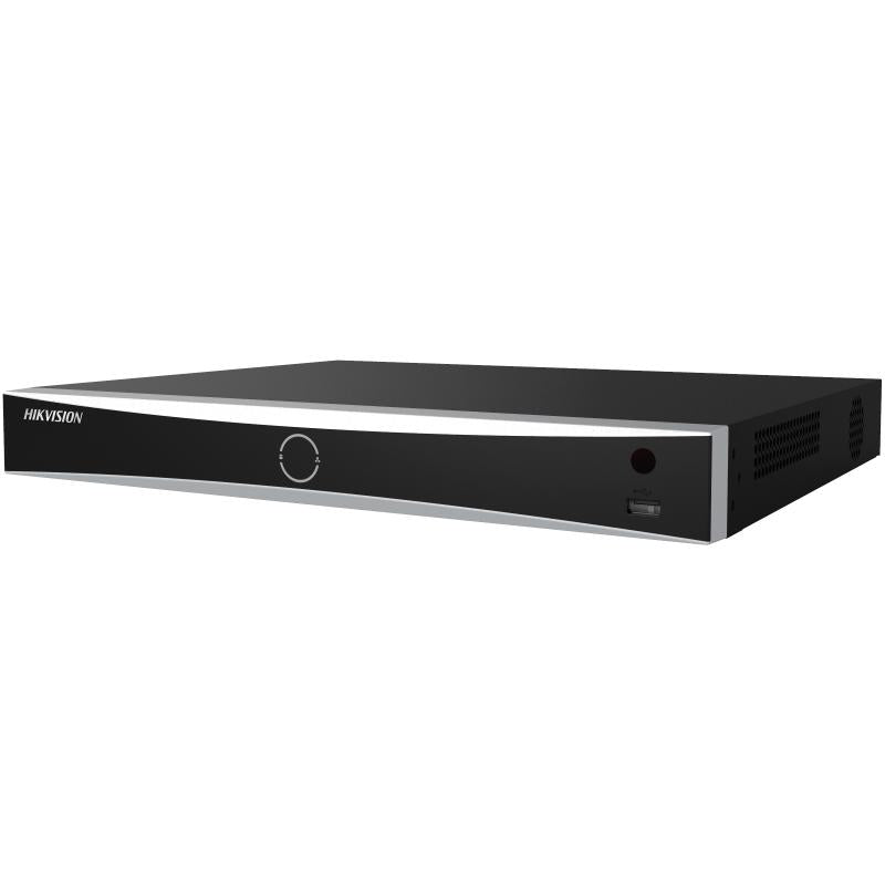 Hikvision DS-7608NXI-K2 8-channel PoE 4K NVR with rack-mountable 1U design, AcuSense technology, and multiple network ports