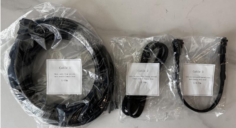 Galaxy Security Hikvision DS-D40W-2F/PC power cable for security system devices, shown with connectors and cable details.