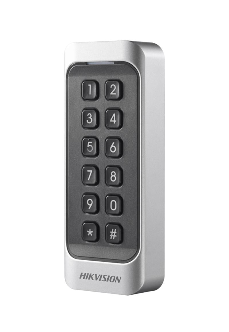Galaxy Security access control card reader with keypad, featuring a sleek black design and user-friendly interface for secure entry.