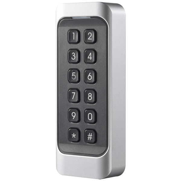 Galaxy Platinum access control reader with keypad, featuring sleek design and durable build for secure building entry.