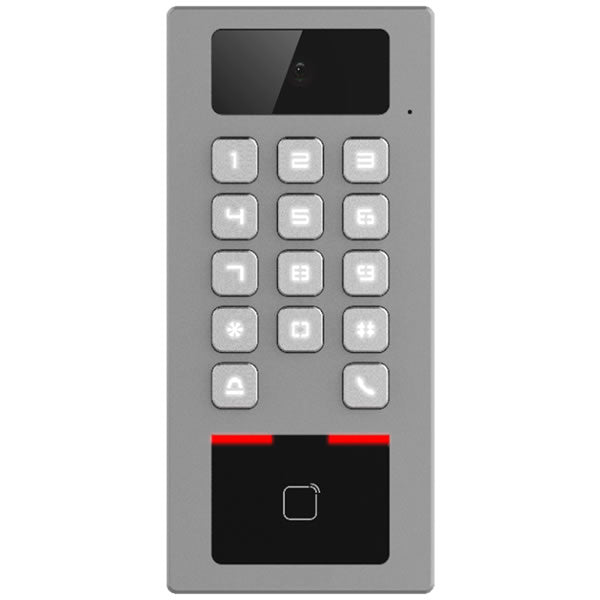 Galaxy Platinum access control terminal with built-in camera, keypad, and card reader, shown in the image.
