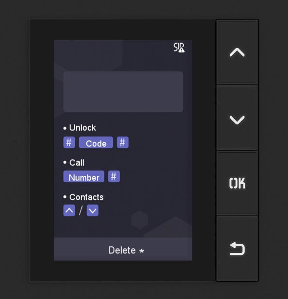 Galaxy Platinum IP Intercom outdoor display module showing a sleek, weather-resistant panel with a screen and keypad for secure communication.