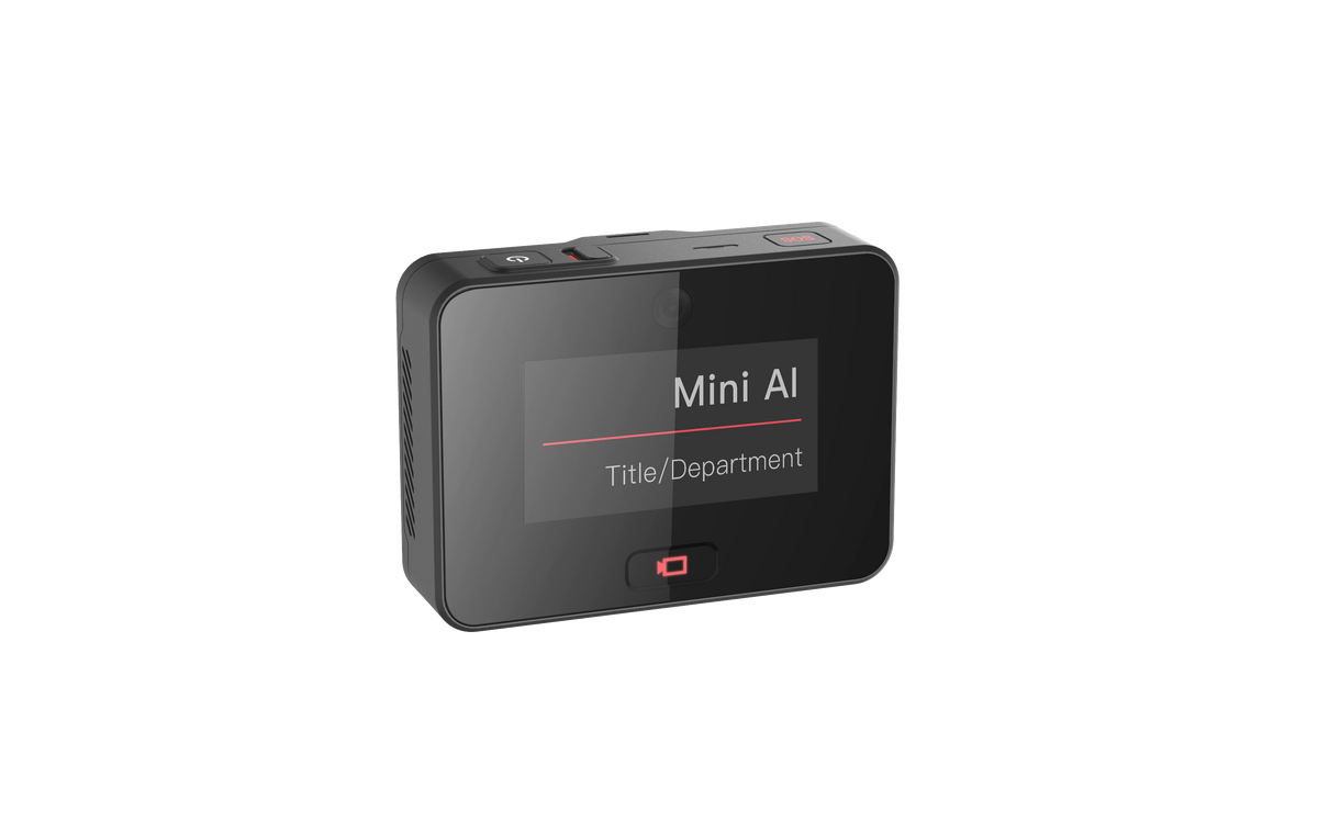 Hikvision DS-MCC21D body-worn camera with 32GB storage, GPS, and Wi-Fi connectivity, shown with a compact black design.