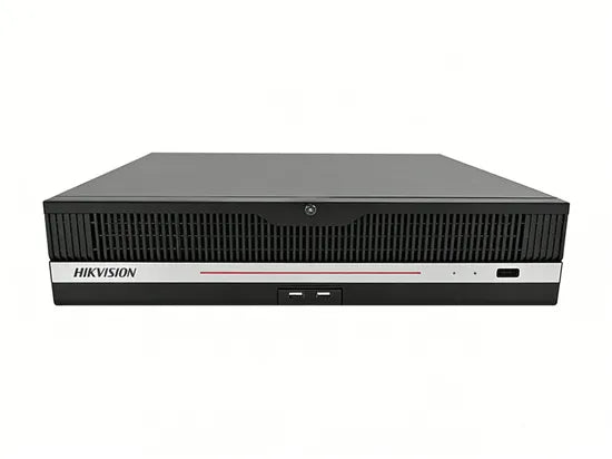 Hikvision 2-channel Network Video Recorder DS-9632NXI-M8R/VPro, Galaxy Security branded, with multiple HDD bays and 8K support.