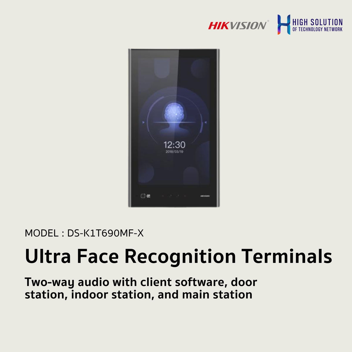 Hikvision DS-K1T690MF-X access control device by Galaxy Security, showing front panel with keypad and card reader for secure access.