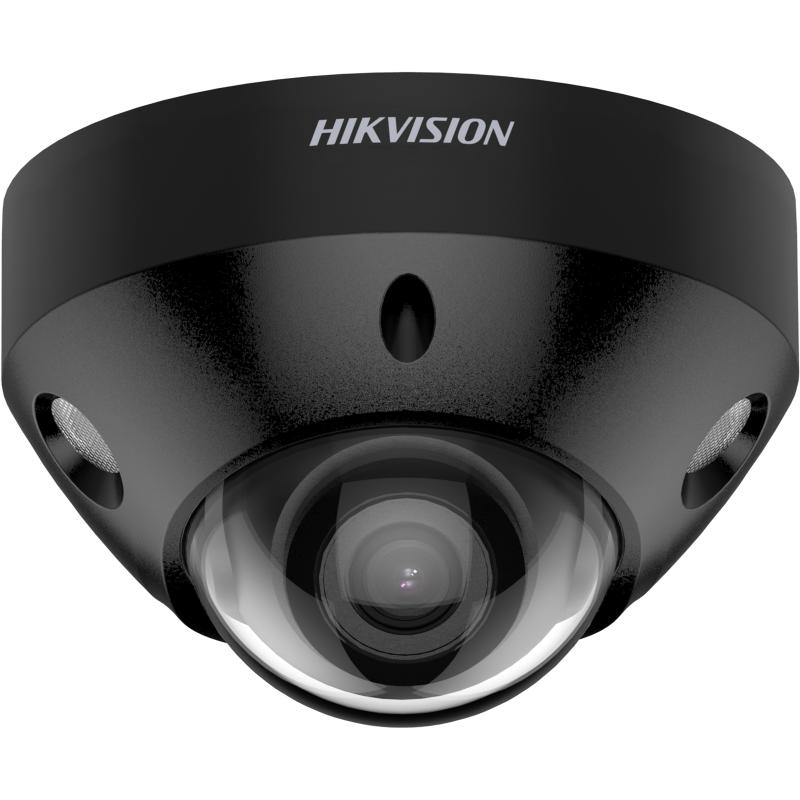 Hikvision 8MP Dome IP Camera DS-2CD2583G2-IS with 4mm lens, mounted on a ceiling, capturing security footage in a building interior.
