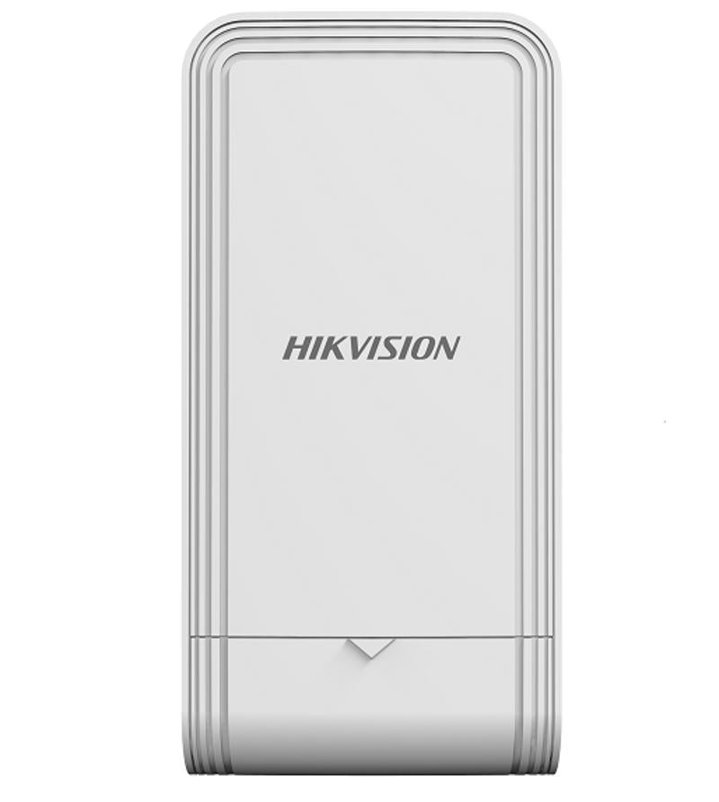 Wireless bridge device from Hikvision DS-3WF1000S-EI-2N/P by Galaxy Security, shown with antennas and ports.