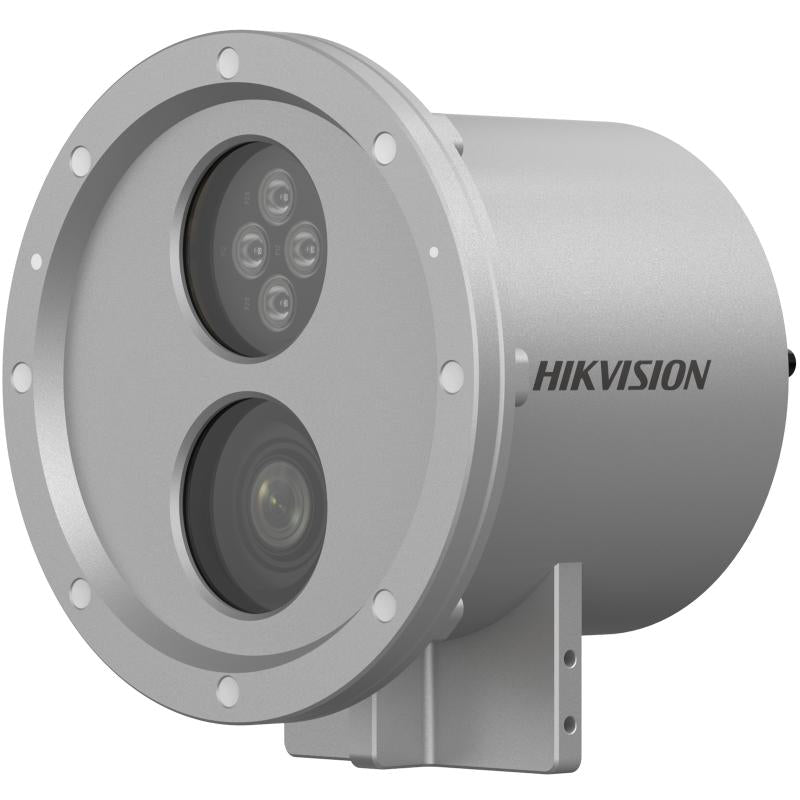 Hikvision 4MP Bullet IP Camera DS-2XC6244G0-L with 2.8-12mm lens, mounted outdoors for security surveillance.