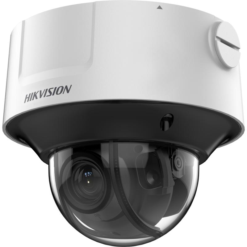 Hikvision 4MP Dome IP Camera DS-2CD3D46G2T-IZMSU with 2.8-12mm lens, mounted on ceiling, security camera for surveillance.