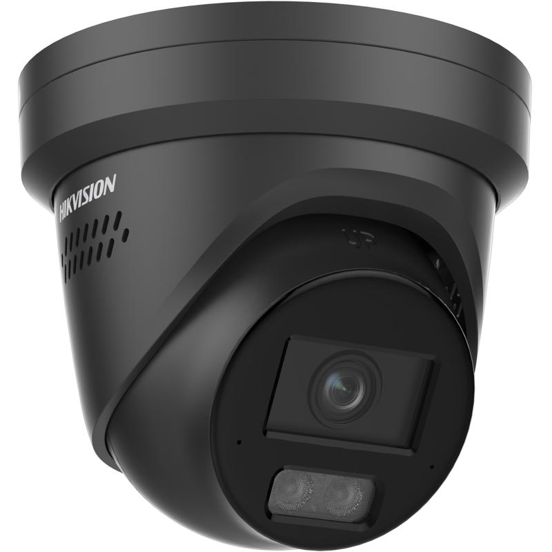 Galaxy Security Hikvision 8MP turret IP camera in black with a 2.8mm lens, featuring a compact, weather-resistant design for surveillance.