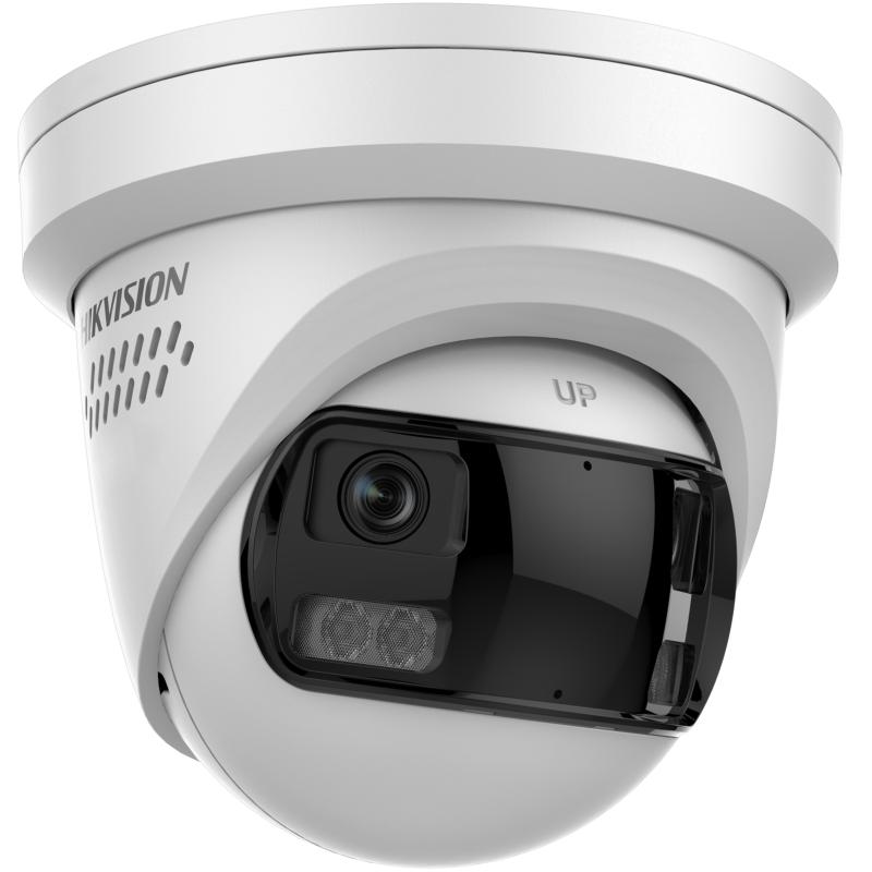 Galaxy Security Hikvision IP Camera DS-2CD23167G3P-LIS2UY/SRB with 180° wide-angle lens, outdoor surveillance with weather-resistant design.
