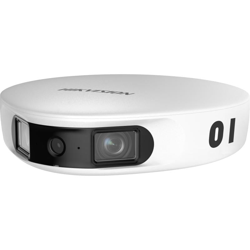 Hikvision Panoramic Dome IP Camera DS-2CD6982G0-U with 2.8mm lens, mounted on ceiling for 360-degree surveillance.