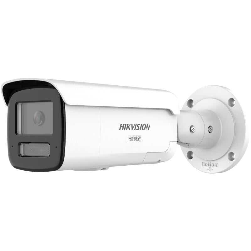Galaxy Security Hikvision 4MP Bullet IP Camera DS-2CD2T47G3-LIS2UY/SL with 2.8mm lens, outdoor security camera with weatherproof design.